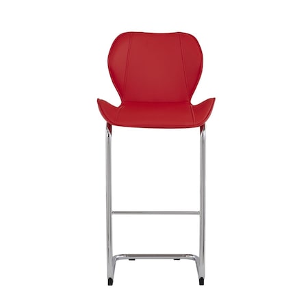 Gfancy Fixtures Modern Barstools with Chrome Legs, Red, 4PK GF3643989